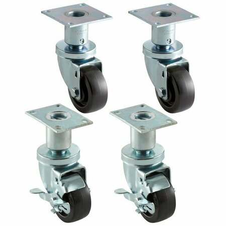 ASSURE PARTS 3in Swivel Plate Casters, 4PK 190CW2T325F1